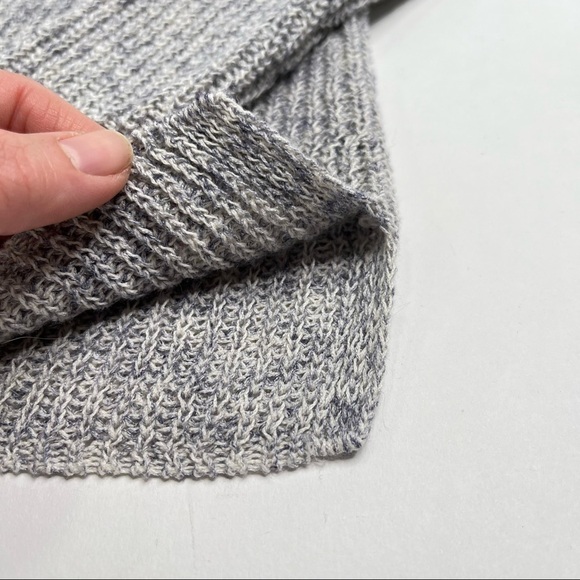 J. Jill Heathered Grey Blue Single Button Linen Blend Knit Cardigan Sweater Top - Picture 9 of 12